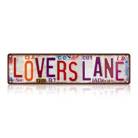 Vintage Lovers Lane Wall Decor Street Signs Metal Tin Signs Gife for Women Wife 16 x 4 Inches