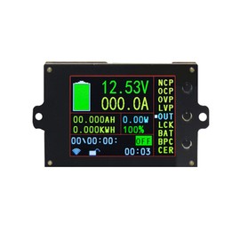DC Voltage and Current Meter with LCD Screen Sensor, Digital DC Multimeter 300A 500V Voltmeter Ammeter Current Amp Power Watt Capacity Time Meter Battery Tester