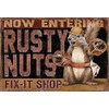 vianmo Holzschild 20x30 cm Fix-it Shop rusty nuts Garage Deko