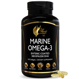 Cocó March N.M.D Marine Omega-3 - HIGH Potency 500 mg EPA / 250 mg DHA Enteric Coated, No Fishy Aftertaste, Gluten Free, Dairy Free, Paleo Friendly, Keto Friendly, GMO Free - 3 Months Supply