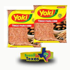 Trigo para Kibe Brasileiro Yoki 500g | Pack of 2x500g | Brazilian Bulgur Wheat + Silicone Bracelets Souvenir | Brazil in Texas Bundle