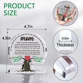 Mom Birthday Gifts, Gifts for Mom from Daughter Son, Mothers Day Gifts for Mom, Unique Gift Idea for Mom, Stepmom, Mother-in-Law, New Mom, Thank You Mom Gifts Acrylic Tree Desk Signs Home Decor