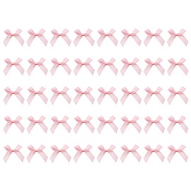 Shapenty 1cm Wide Mini Satin Ribbon Bows Flowers Bowknot Bulk for Sewing Dress Craft Project Scrapbooking Wedding Birthday Christmas Ornament Gift Decor Wrapping, 4x4cm, 40PCS (Pink)
