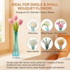 Happyupcity 9" Slanted Mouth Blue Glass Bud Vase, Single Stem