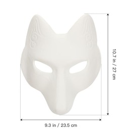 Alipis Kitsunes Fox Masks Blank Wolf Half Face Cosplay Masks Leather Cat Animal Costume DIY Kabuki Masks Masquerade Party Supplies for Cosplay Japanese Costume Drama Pack of 2
