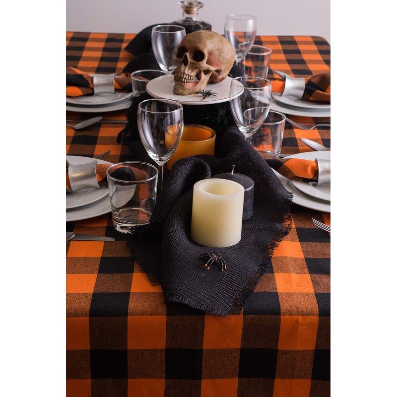 DII Jute Burlap Collection Kitchen Tabletop, Table Runner, 15x74, Black