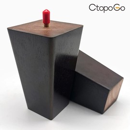 5 Inch Wood Furniture Legs, Wooden Couch Sofa Leg Feet Set of 4, Mid-Century Modern Walnut Square Replacement Legs for Sectional Nightstand Armchair Recliner Table Dresser Sideboard