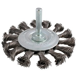 Surtek Carda circular trenzada alambre delgado 3" x 0.30 mm con zanco 1/4"