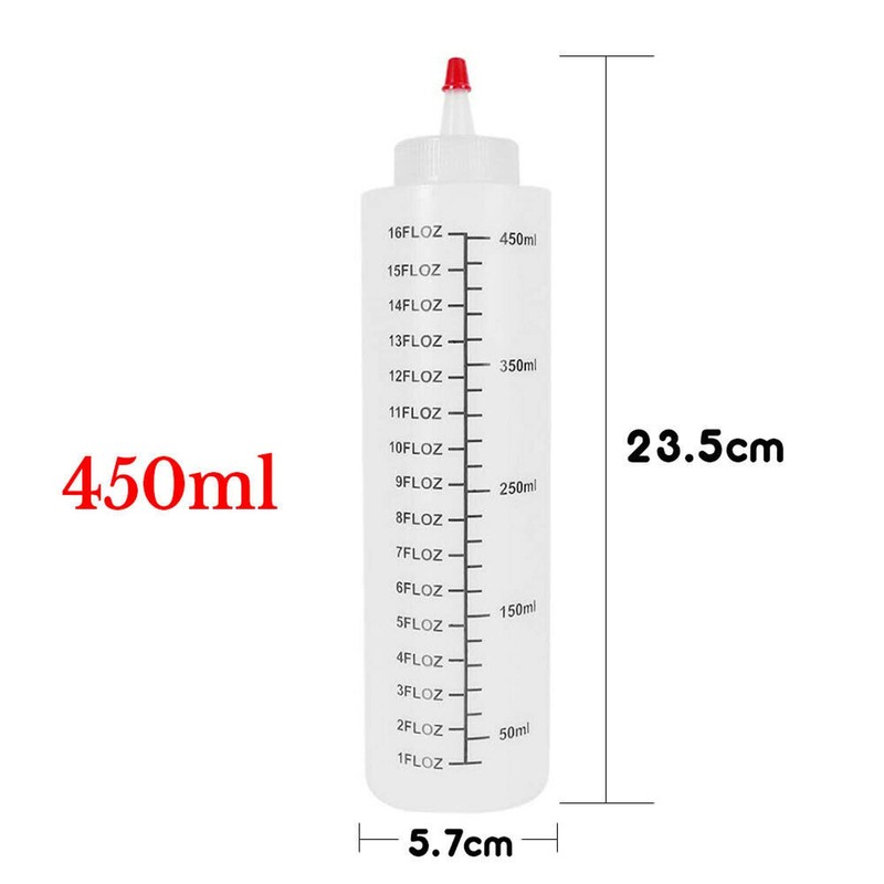 6pcs 250/450ML Sauce Bottle Squeeze Crafts Bottle Condiment Dispenser (250ml