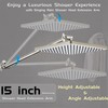 8'' Rain Shower Head with Matching 15'' Extension Arm (Brushed