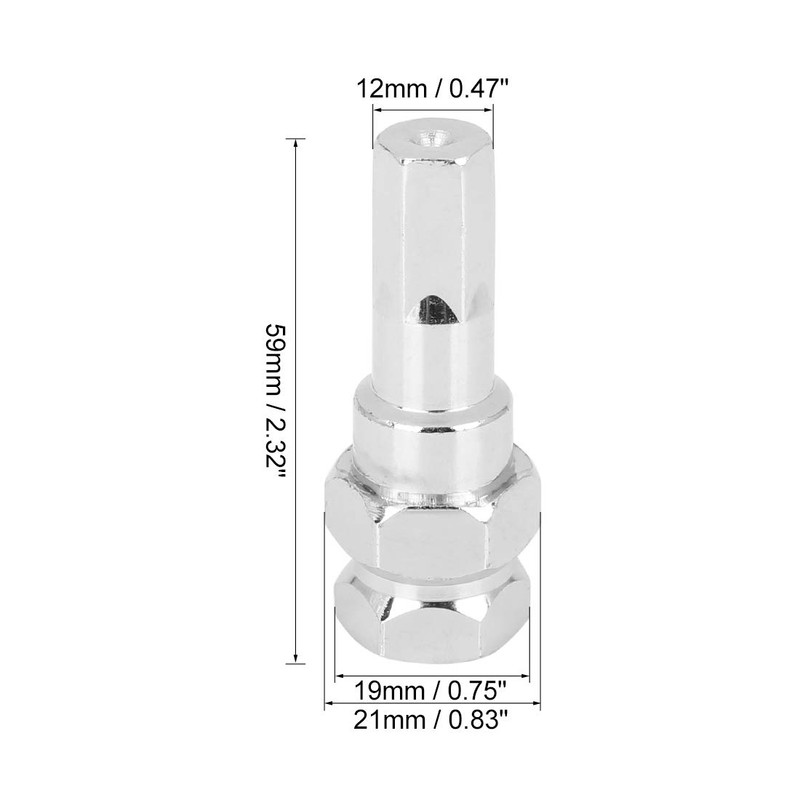 X AUTOHAUX Chrome 6 Point Sided 12mm Hex Tuner Key