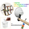 FlidRunest Suction Cup Wooden Bird Perch Stand Toy, Colorful Bird