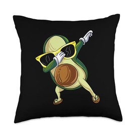 Mexican Vegan Cinco de Mayo Dabbing Avocado Throw Pillow