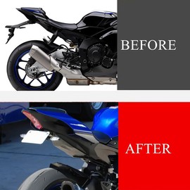 YZF R1 R1M R1S Fender Eliminator LED Indicator Turn Signal Blinker Kits Compatible with YZF-R1 YZF-R1S YZF-R1M 2015-2025 License Plate Bracket Holder Rear Tail Tidy (Smoke)
