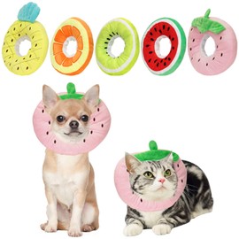 SCHIB Collar de Recuperación para Gatos y Perro, Collares Ajustables para Gato, Collares De Isabelino para Recuperación Post Cirugía Evitar Mordida y Arañazo (Fresa