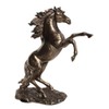 US 12.38 Inch Rearing Stallion Cold Cast Statue Figurine, Bronze