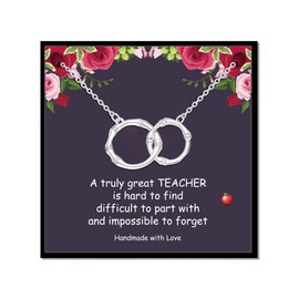 Teacher Appreciation Gifts for Women Thank You Gifts for Teacher Circle/Flower Necklace Teachers Day Graduation Retirement Last/First Day of School Gifts