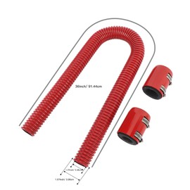 SASKATE 36 Inch Flexible Stainless Steel Radiator Hose Kit with Billet Clamps, Radiator Coolant Water Hose, for Multiple Vehicles. (Red)