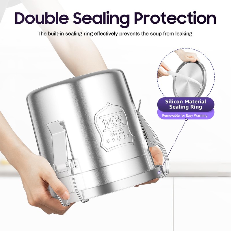 WANLECY 304 Stainless Steel Airtight Canister for Kitchen, 6L Stainless