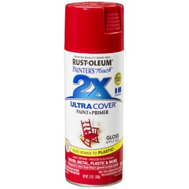 Rust-Oleum 249124 Painter's Touch 2X Ultra Cover, 12 Oz, Gloss Apple Red