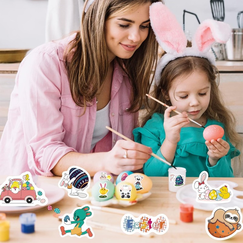 Easter Stickers, 100 Pieces Easter Egg Stickers, Children's Easter Stickers,