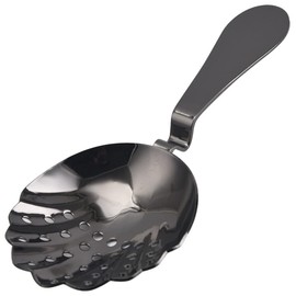 Cocktail Strainer Shell-Shaped Ice Filter Stainless Steel Accessories Tools Fruit Separator Filter - Black