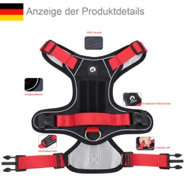Dog Harness for Large Dogs - Durable Anti-Pull Dog Harness Robust, Breathable, Reflective, Safety Harness, Shockproof
