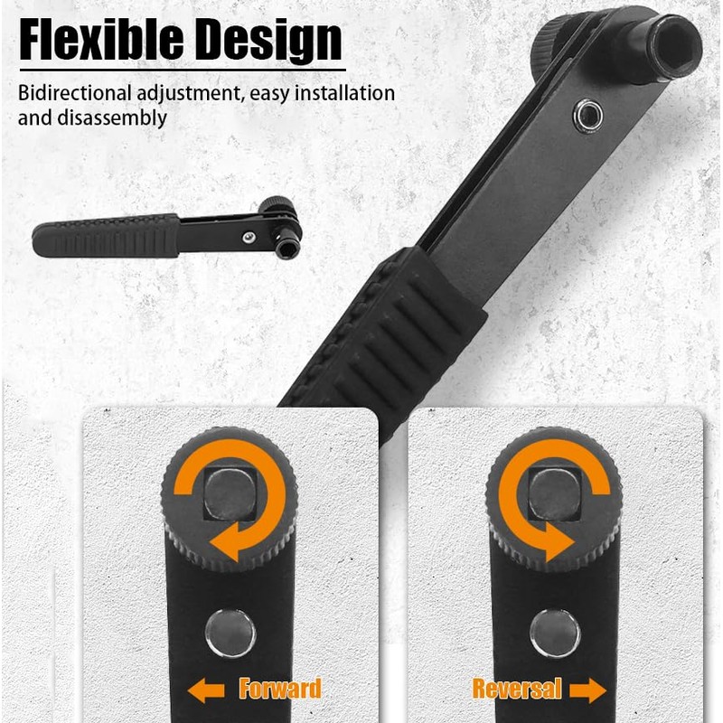 Baxnore Ratchet Wrench, Right Angle Screwdriver Ratchet, High Hardness Steel,