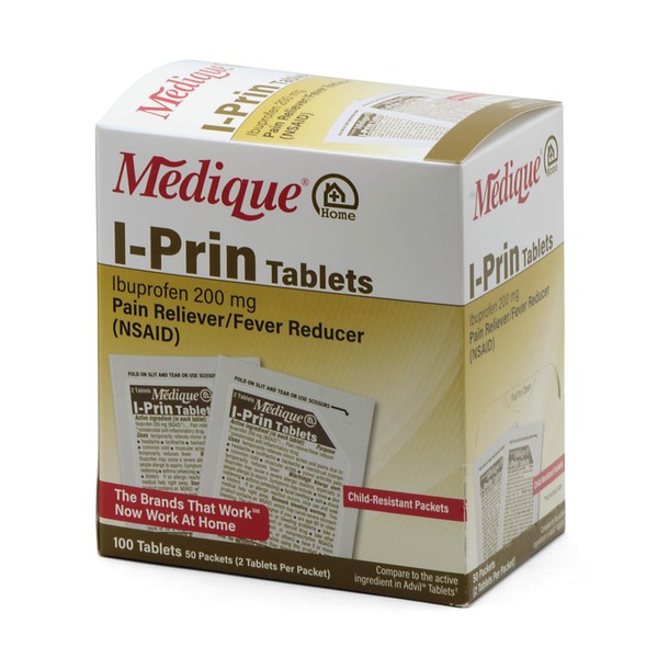 Medique @ Home Iprin (NSAID) I-PRIN Ibuprofen 200 mg 100 Tab/Bx