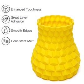 Inland V2 PLA PRO (PLA+) 3D Printer Filament Refill, 1.75mm Spooless Filament, Dimensional Accuracy +/- 0.03mm, 1KG (2.2lbs) Yellow Refill for Inland Reusable Spools, Bambu Lab Compatible