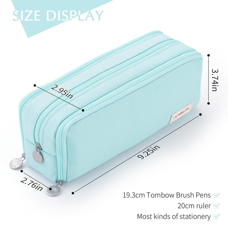 CICIMELON Pencil Case Large Capacity Pencil Pouch 3 Compartments Pencil