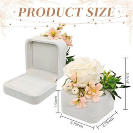 Verichy Ring Box Wedding Day Ring Holder White Square Bridal Ring Box for Proposal Ceremony