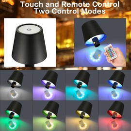 Wine Bottle Lights,2025 Upgraded Bottle Lamp,Rechargeable Wireless Bottle Light with Remote, RGBW Multicolor+3 Color Temperature Wine Battery Light for Bar, Bedside, Restaurant (Black, 1 Pack)