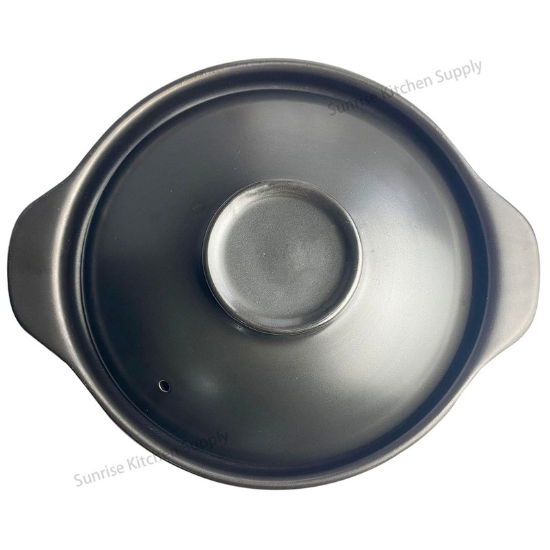 Sunrise Kitchen Supply Black Casserole Clay Pot (28, Ounces)