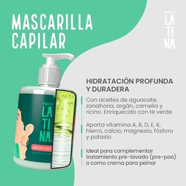 LATINA® | Mascarilla para Cabello - Anti Frizz Cabello | Crema para Peinar - Activador de Rizos | Belleza Mujer - Tratamiento para Cabello Maltratado 