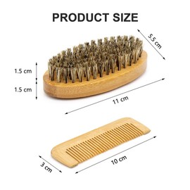 Beard Brush, Beard Brush, Men's Beard Brush, Beard Brush for Men, Beard Comb, Beard Brush, Boar Bristles, Angled Bristles for Hair and Beard Brush with Double Strength