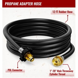 CALPOSE F273704 Propane Heater Hose, 12FT Propane Hose with POL Fitting for Mr.Heater Buddy Portable Buddy, Big Buddy Heaters, Blackstone Griddle, Coleman Camping Stove and More 1lb Appliances