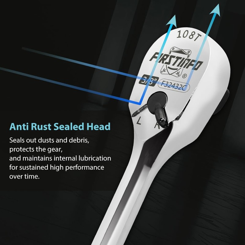 FIRSTINFO - Llave de carraca de 3/8 pulgadas, diseño de