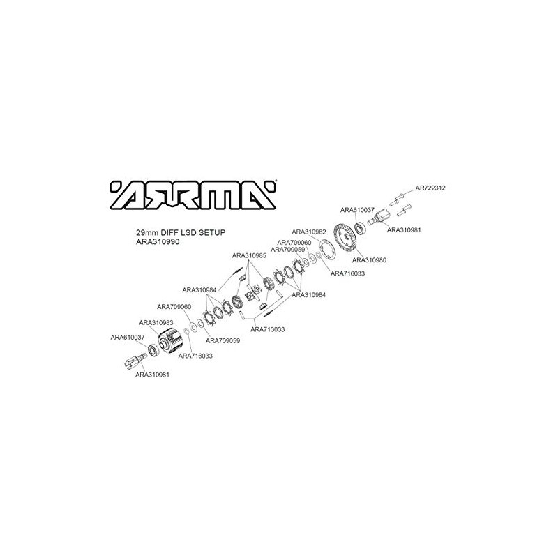 ARRMA Active F/R Diff Set, GP4 5mm 10k, ARA310990