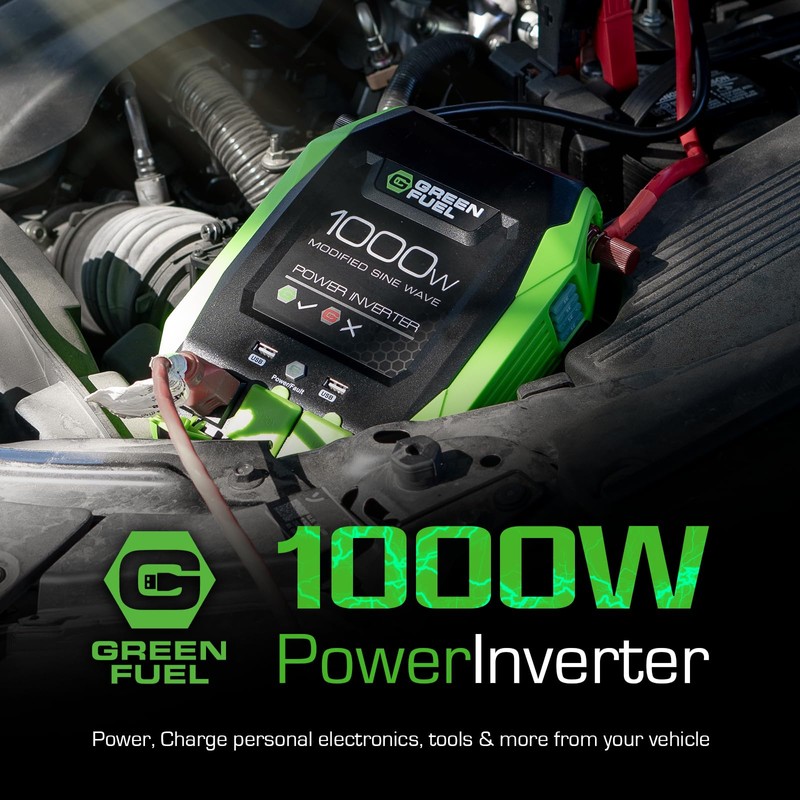 1000W Power Inverter 2000W Peak w/DC 12V to 3X 120V