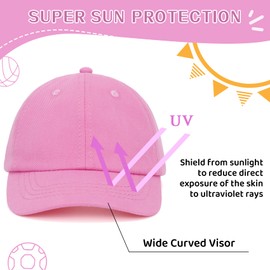 Durio Kids Baseball Hat Sun Protection Boys Baseball Cap Adjustable Toddler Hats Boys Age 2-4 Cute Toddler Girl Hat with Ponytail Dark Pink 2-5 T