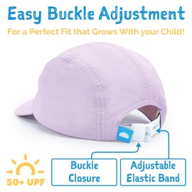 Jan & Jul Girls' Quick Dry Sun Cap, UPF 50 Water Resistant Toddler Beach Hat (Pink Ice Cream, L: 2-5 Years)