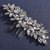 Lenjicons Dainty Rhinestone Hair Comb Teardrop Rhinestone Wedding Hair Comb