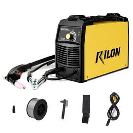 Troozy × Rilon MIG Welder 135E, Flux Core Welder Machine, 110V IGBT Inverter with Inner Wire Feeder, Portable Gasless Welding kit 100A DC, Yellow, Small
