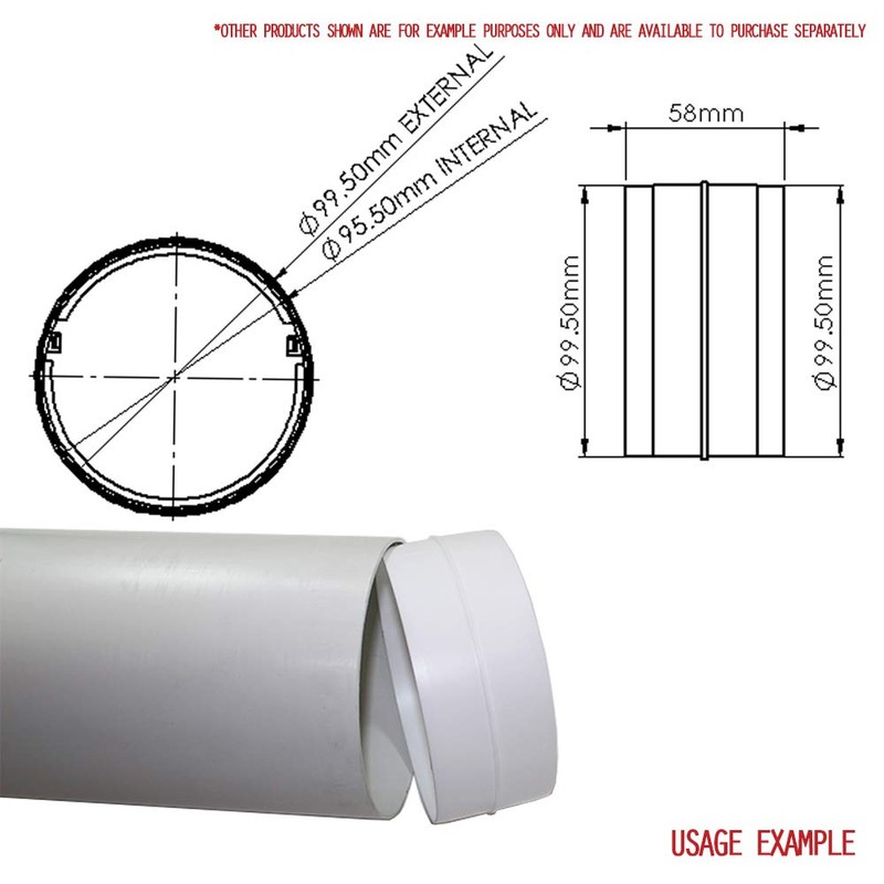 Kair Connector with Backdraught Shutter 100mm - 4 inch Non-Return