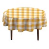 silichee Tablecloth Round 60 Inch Yellow Gingham Buffalo Check Plaid