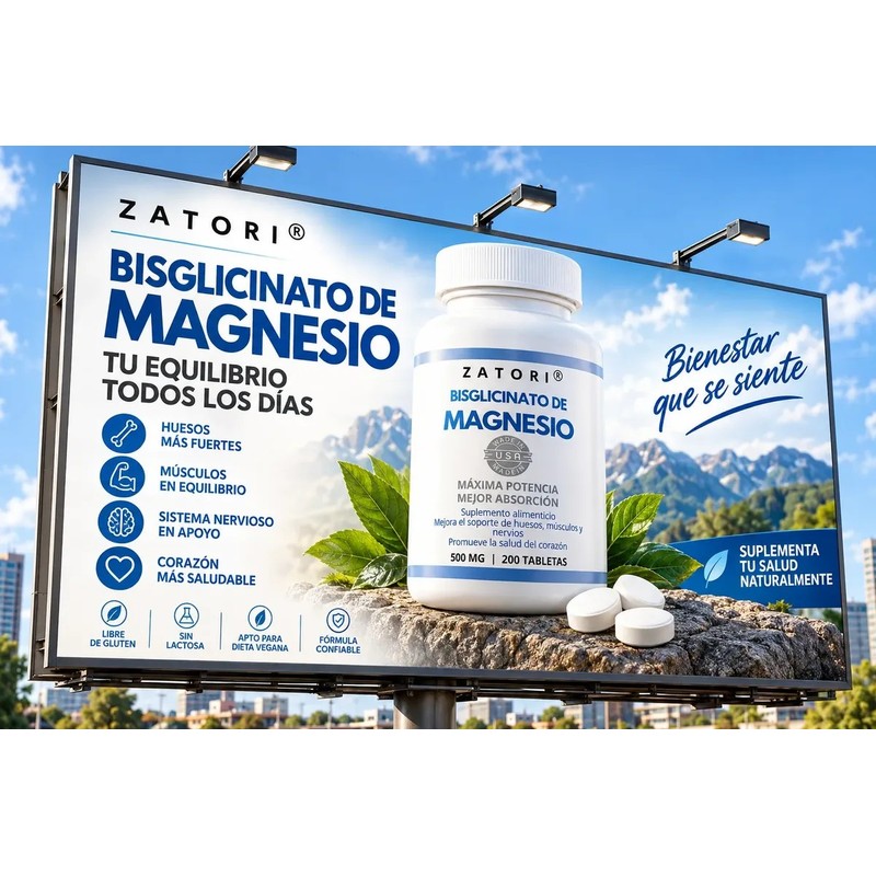 Bisglicinato De Magnesio 500 Mg 200 Días De Suministro
