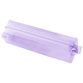 Luckious Transparent Gauze Pen Bag - for Students, Examination Large Capacity Portable Stationery Bag - Simple Creative Storage Bag (Purple)