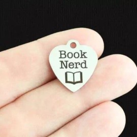 Unbranded Book Nerd Stainless Steel Charms - BFS011-6710 - Rose Gold, 1