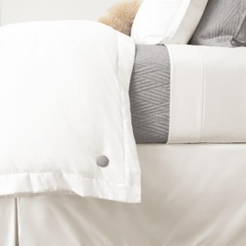 Primpins Duvet Clips - Classic Linen - 20 Colors Available - Double Sided Pin Fasteners - Prevents Comforter from Shifting in Cover (Set of 4, Medium Grey)